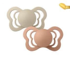 2 Chupetes BIBS Couture Vanilla/Peach Ltex