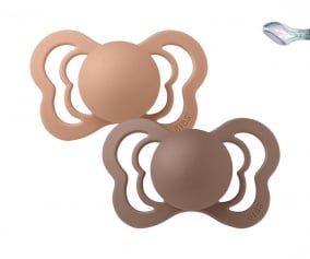 2 Chupetes BIBS Couture Peach/Woodchuck Silicona