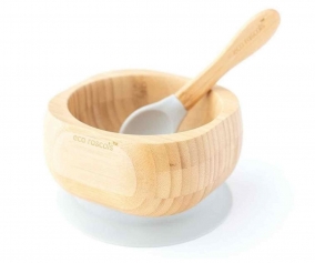 Bol Bamb Gris Eco con Cuchara