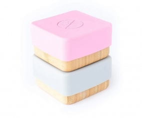 2 Cajitas para Snack de Bamb Rosa/Gris