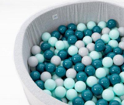 Piscina de Bolas Beb Cinza Claro Bolas 3 cores : Teal/Cinza claro/Menta