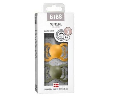 2 Chupetes BIBS Supreme Honey Bee/Olive Ltex