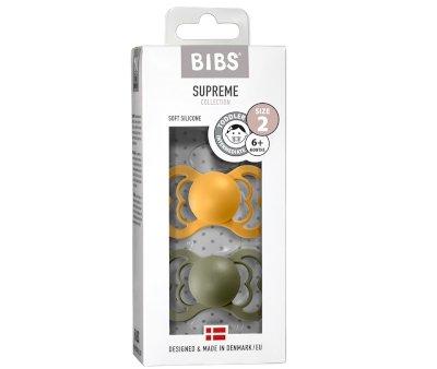 2 Chupetes BIBS Supreme Honey Bee/Olive Silicona