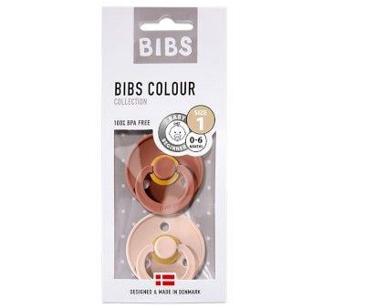 2 Chupetes BIBS Colour Round Blush/Woodchuck