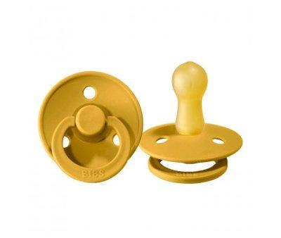 2 Chupetes BIBS Colour Round Mustard/Dark Denim