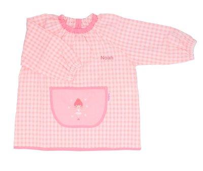 Bata Personalizado com Bolso Central  Xadrez Rosa Bailarina