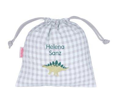 Personalised Dinosaur Checked Snack Bag