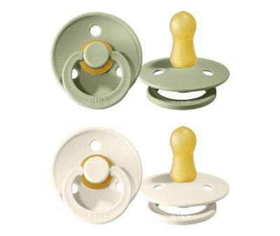 2 Chupetes BIBS Colour Round Ivory/Sage