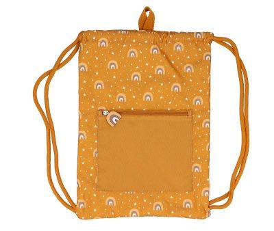 Mochila Saco Impermeable Arcoiris Mostaza Personalizable