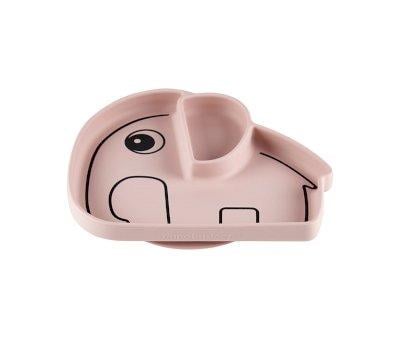 Piatto Antiscivolo Silicone Stick&Stay Elphee Rosa Cipria