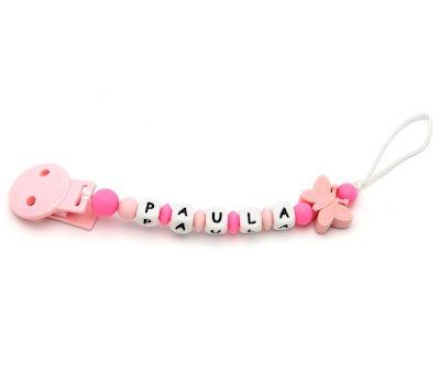 Portaciuccio Silicone Personalizzato Farfalla Fucsia