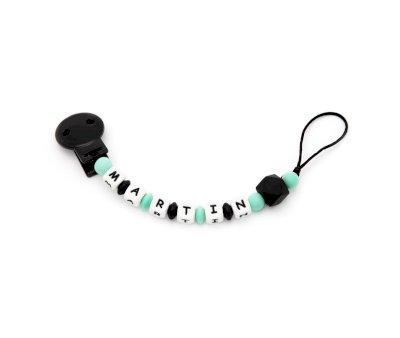 Portaciuccio Silicone Personalizzato Rock Baby Mint