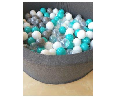 Piscina de Bolas Beb Cinza Claro Bolas 3 cores: Turquesa/Cinza/Branco/Transparente