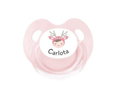 Chupeta Personalizada Retro Reno Rosa