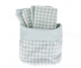 Panier de sche-bb Vichy vert personnalisable