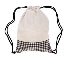 Mochila Saco Vichy Negro Personalizable