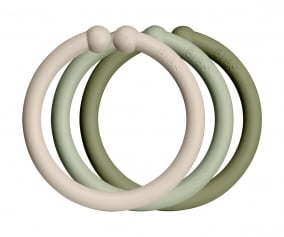 12 anneaux pour suspendre les jouets Loops Vanille/Sage/Olive