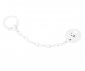 Attache-sucette Blanc Personnalisable