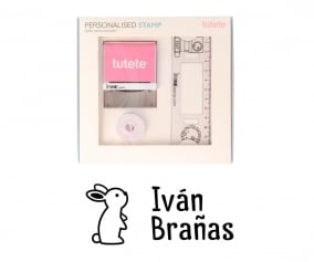 Sello Personalizado Conejito + Cinta Blanca para Ropa Oscura