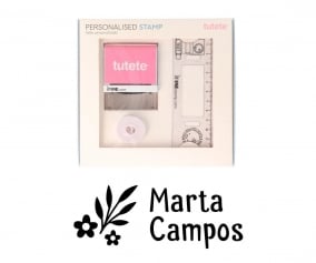 Sello Personalizado Flores + Cinta Blanca para Ropa Oscura