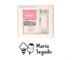 Sello Personalizado Helado + Cinta Blanca para Ropa Oscura