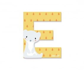 Lettre Bois Pur E Jaune