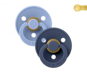 2 Chupetes BIBS Colour Round Sky Blue/Steel Blue
