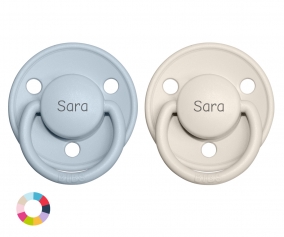 Succhietti Personalizzati BIBS de Lux Baby Blue-Ivory