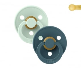 2 Chupetes BIBS Colour Round Nordic Mint/Forest Lake