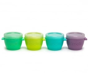 4 contenants alimentaires multicolores