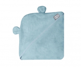 Serviette tablier - Cape de bain pour bb en bambou bleu