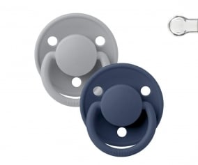 2 Chupetes BIBS De Lux Cloud/Steel Blue Silicona