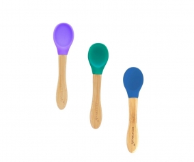3 Cucharas Bamb Morada Verde Navy