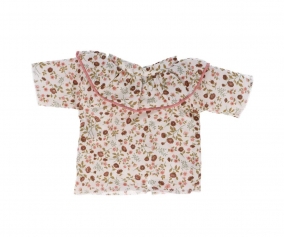 Camisa fofa com babado Boneca floral Leoni