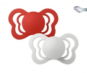 2 sucettes en silicone BIBS Couture Candy Apple/Haze.