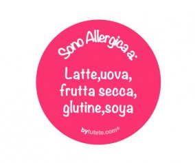 1 Distintivo Rosa Personalizzato Sono Allergica a: