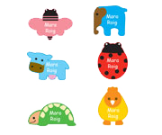 6 Etichette Termoadesive Figurine Animali