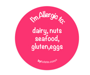 1 Distintivo Rosa Personalizzato I\'m Allergic to: