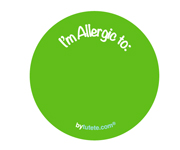 1 Distintivo Verde Personalizzato I'm Allergic to: