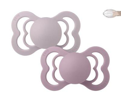 2 Chupetes BIBS Supreme Heather/Dusky Lilac Silicona