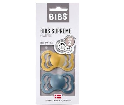 2 Chupetes BIBS Supreme Mustard/Petrol Ltex