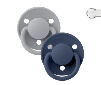 2 Chupetes BIBS De Lux Cloud/Steel Blue Silicona