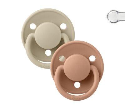 2 Chupetes BIBS De Lux Vainilla/Peach Silicona