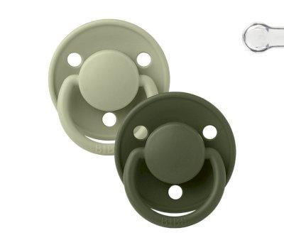 2 Chupetes BIBS De Lux Sage/Hunter Green Silicona