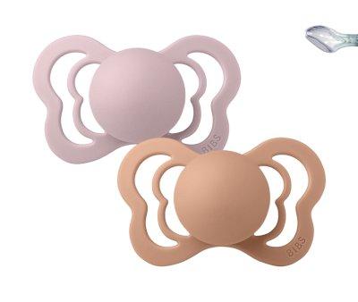 2 Chupetes BIBS Couture Pink Plum/Peach Silicona