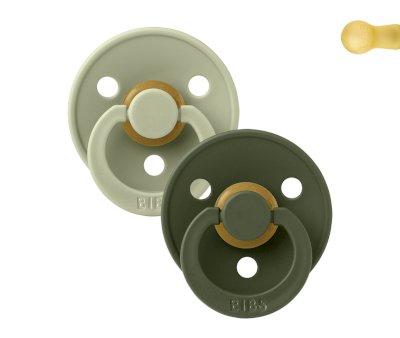 2 Chupetes BIBS Colour Round Sage/Hunter Green