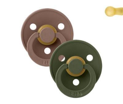 2 Chupetes BIBS Colour Round Woodchuck/Hunter Green