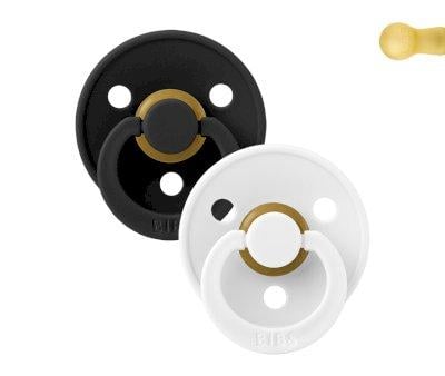 2 Chupetes BIBS Colour Round Black/White
