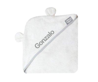 Serviette tablier - Cape de bain pour bb en bambou blanc