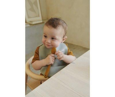 2 Silicone Bibs Tilda Vehicles Dove Blue Mix